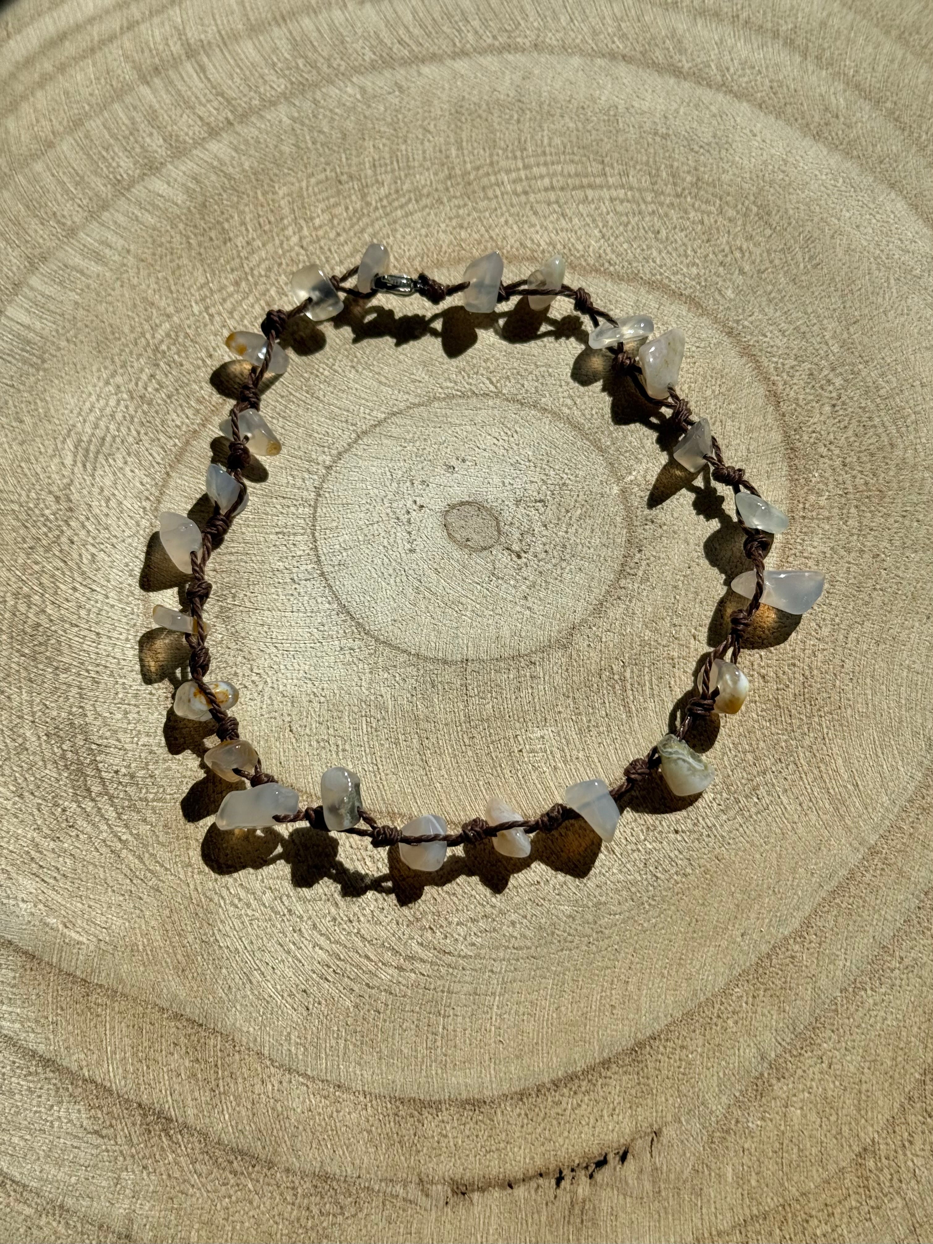 Pulsera/Tobillera Gea - Calcedonia Gris