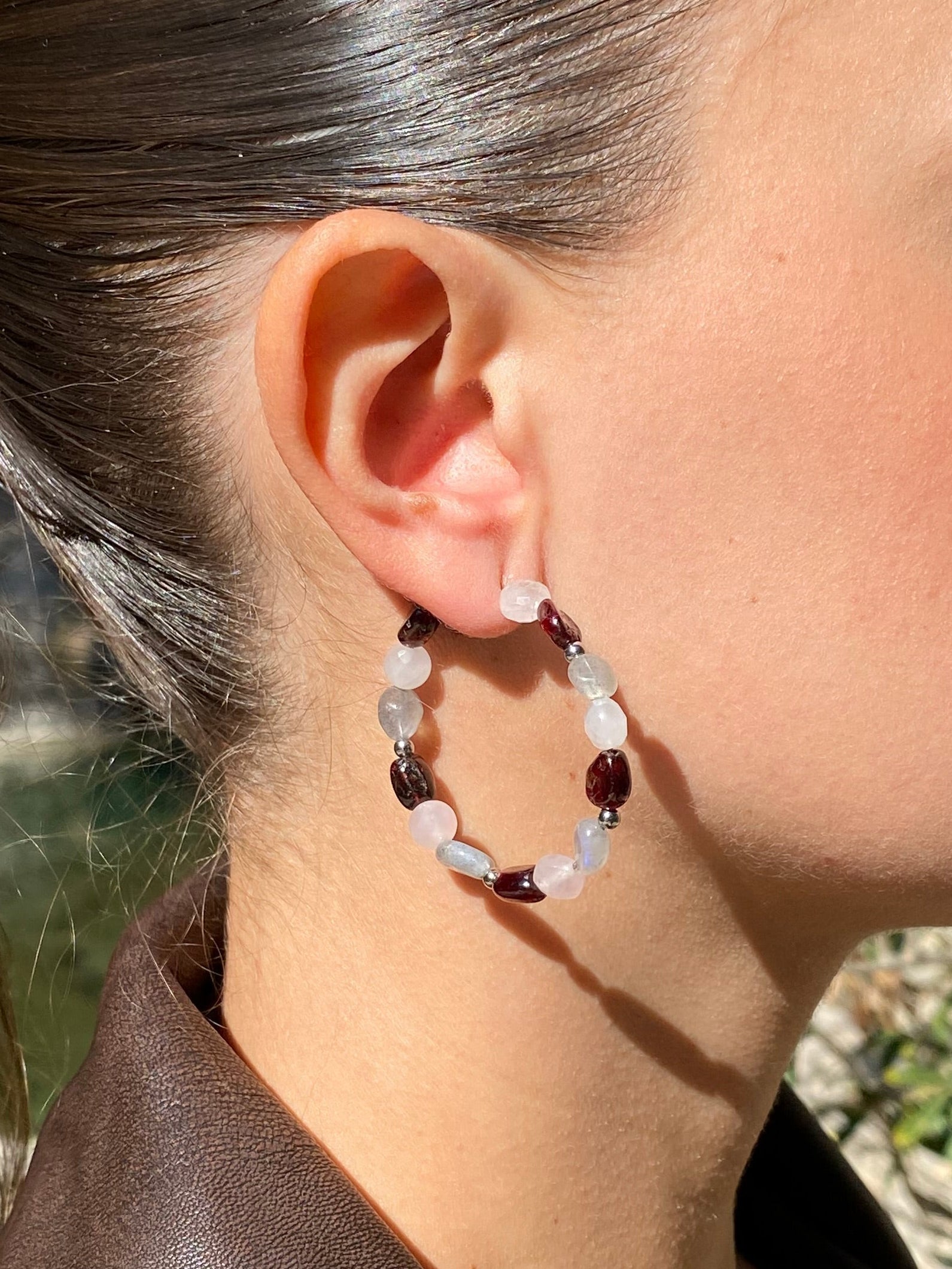 Aria Granate/Cuarzo Rosa/Labradorita